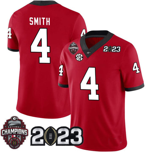 G.Bulldogs #4 Nolan Smith RED College Football Jersey Stitched American College Jerseys