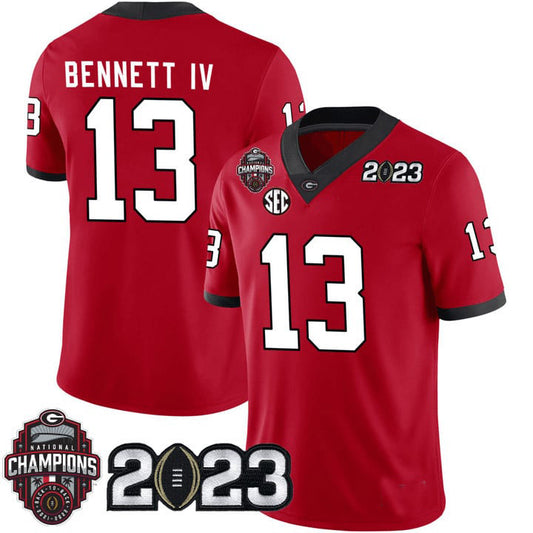 G.Bulldogs #13 Stetson Bennett Red College Football Jersey Stitched American College Jerseys