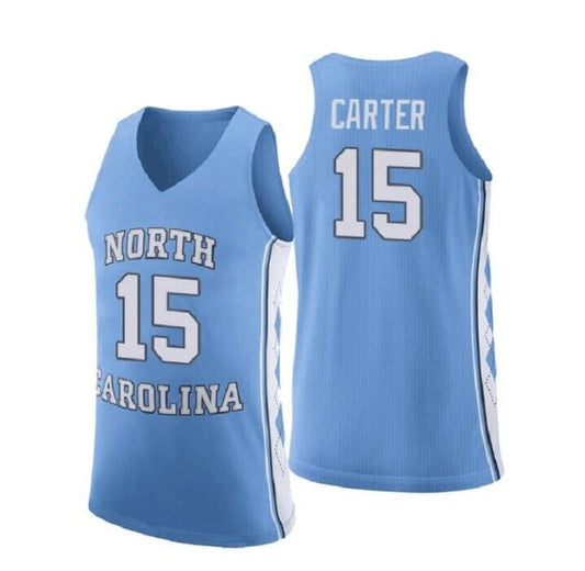 N.Carolina Tar Heels #15 Limited Carter Replica Jersey Carolina Blue Stitched American College Jerseys