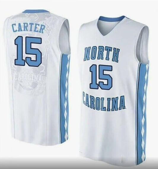 N.Carolina Tar Heels #15 Limited Carter Jordan Brand Replica Jersey White Stitched American College Jerseys
