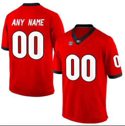 Custom G.Bulldogs Pick-A-Player NIL Replica Football Jersey RED American Stitched College Jerseys