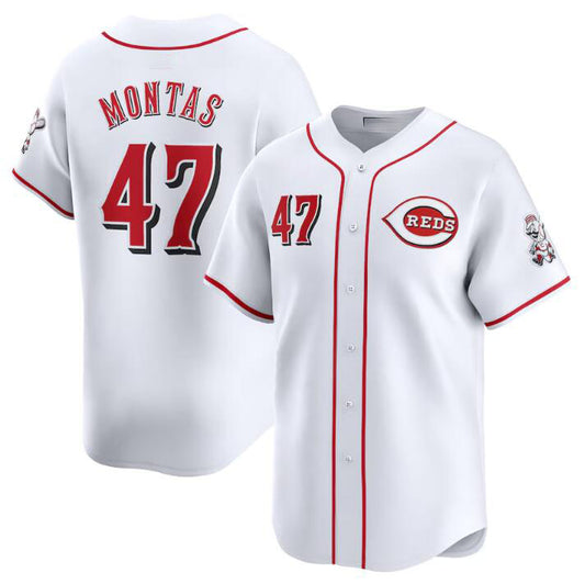Cincinnati Reds #47 Frankie Montas White Home Limited Stitched Baseball Jersey