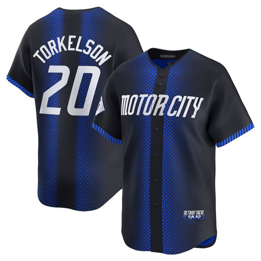 Detroit Tigers #20 Spencer Torkelson 2024 City Connect Limited Jersey - Navy Baseball Jerseys