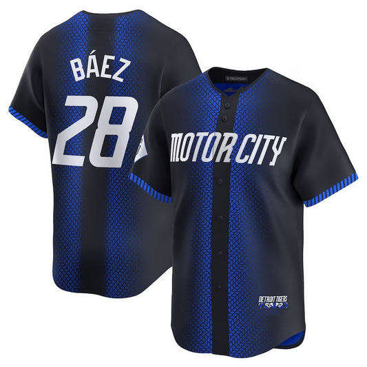 Detroit Tigers #28 Javier Baez 2024 City Connect Limited Jersey - Navy Baseball Jerseys
