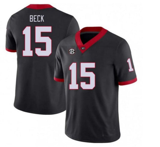 G.Bulldogs #15 Carson Beck Black College Football Jersey Stitched American College Jerseys