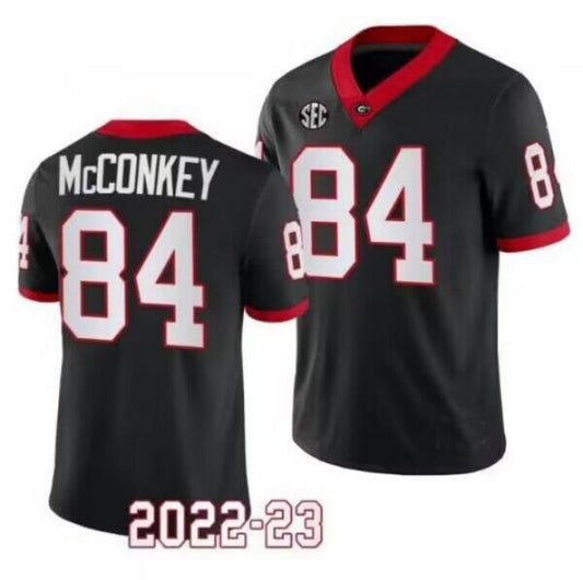G.Bulldogs #84 Ladd McConkey Black College Football Jersey Stitched American College Jerseys
