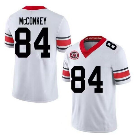 G.Bulldogs #84 Ladd McConkey White College Football Jersey Stitched American College Jerseys