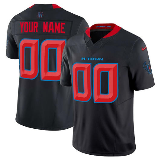Custom H.Texans Navy Alternate Game Jersey Stitched American Football Jerseys