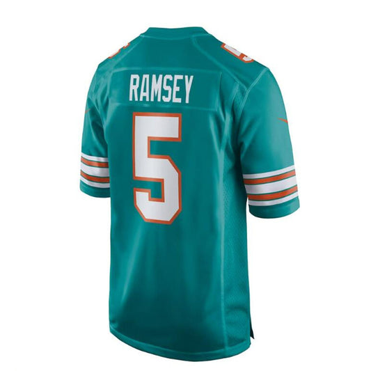 M.Dolphins #5 Jalen Ramsey Alternate Game Jersey - Aqua Stitched American Football Jerseys