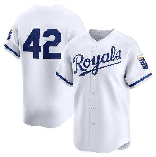 Kansas City Royals 2024 #42 Jackie Robinson Day Home Limited Jersey – White Stitches Baseball Jerseys