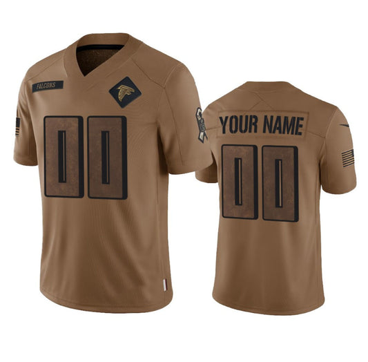Custom A.Falcons Active Player Custom 2023 Brown Salute To Service Limited Football Stitched Jersey