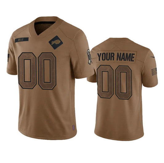 Custom B.Bills Active Player Custom 2023 Brown Salute To Service Limited Football Stitched Jersey