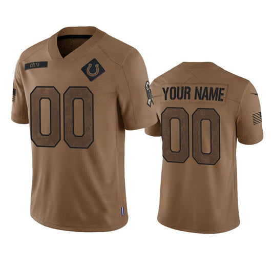 Custom IN.Colts Active Player Custom 2023 Brown Salute To Service Limited Stitched Jersey American Football Jerseys