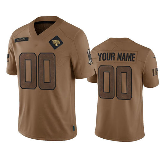 Custom J.Jaguars 2023 Brown Salute To Service Limited Stitched Jersey American Football Jerseys