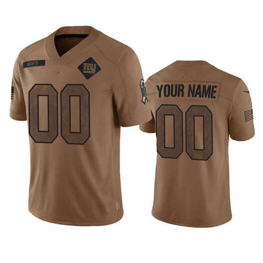 Custom NY.Giants 2023 Brown Salute To Service Limited Stitched Jersey American Football Jerseys