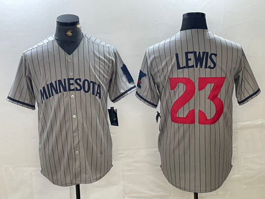 Minnesota Twins #23 Royce Lewis 2023 Grey Home Team Cool Base Stitched Baseball Jersey
