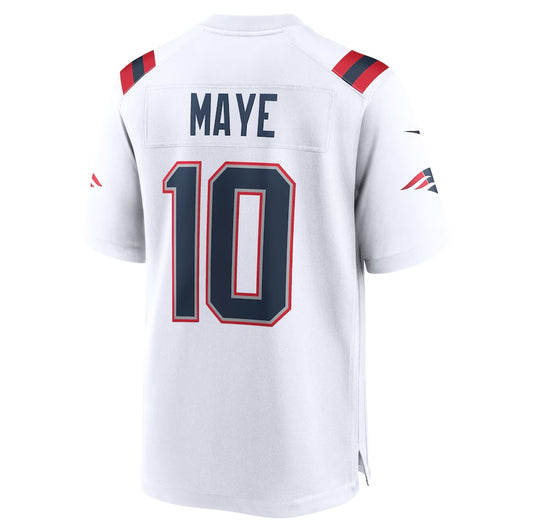 NE.Patriots #10 Drake Maye 2024 Draft First Round Pick Player Game Jersey - White American Football Jerseys