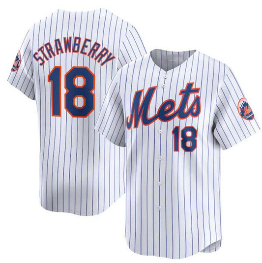 New York Mets #18 Darryl Strawberry White 2024 Home Limited Stitched Baseball Jersey