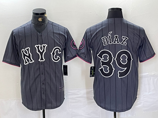 New York Mets #39 Edwin Diaz Gray 2024 City Connect Cool Base Baseball Jersey