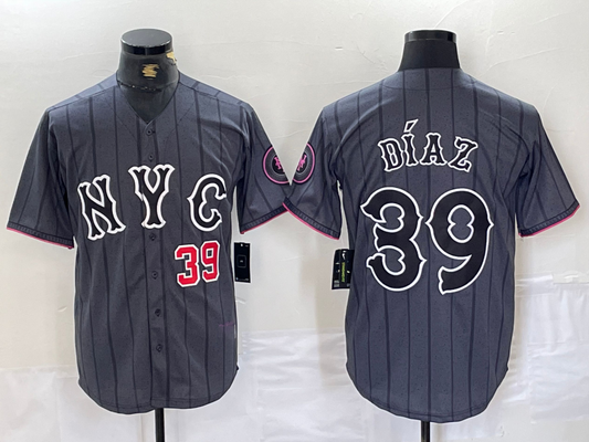 New York Mets #39 Edwin Diaz Gray 2024 City Connect Cool Base Baseball Jersey