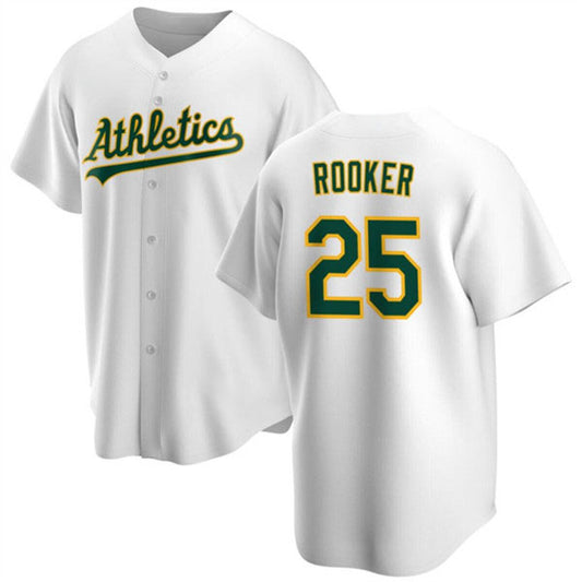 Oakland Athletics #25 Brent Rooker White Cool Base Stitched Baseball Jersey