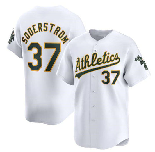 Oakland Athletics #37 Tyler Soderstrom White Home Limited Stitched Baseball Jersey