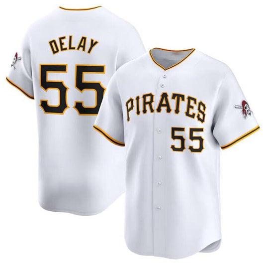 Pittsburgh Pirates #55 Jason Delay White Home Limited Baseball Stitched Jersey