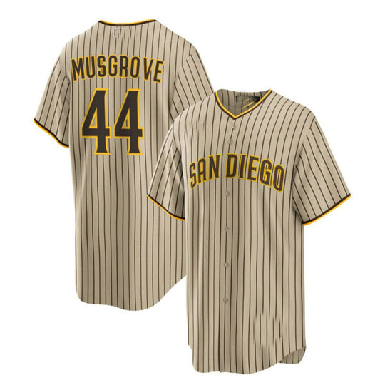 San Diego Padres #44 Joe Musgrove  Road  Replica Jersey - Brown Baseball Jerseys