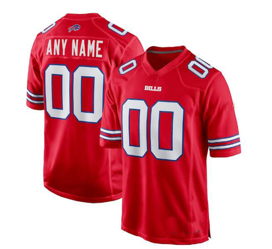 Custom B.Bills Alternate Game Jersey - Red Stitched American Football Jerseys