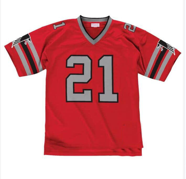 A.Falcons #21 Deion Sanders Game Jersey - red Stitched American Football Jerseys