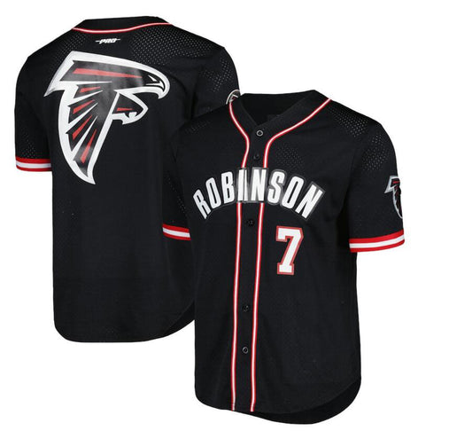 Custom A.Falcons #7 Black  Home Replica Jersey Baseball Jerseys