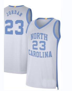 N.Carolina Tar Heels #23 Michael Jordan Authentic Retired Player Jersey White Stitched American College Jerseys