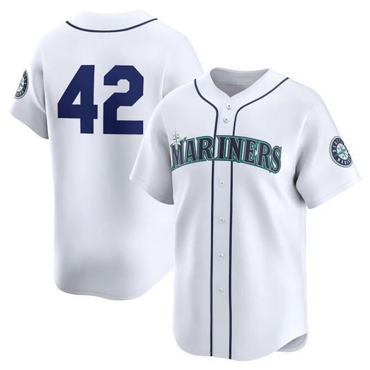 Seattle Mariners 2024 #42 Jackie Robinson Day Home Limited Jersey – White Stitches Baseball Jerseys