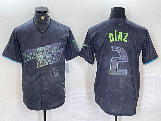 Tampa Bay Rays #2 Yandy Diaz Charcoal 2024 City Connect Limited Stitched Baseball Jersey