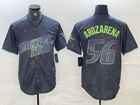 Tampa Bay Rays #56 Randy Arozarena Charcoal 2024 City Connect Limited Stitched Baseball Jersey