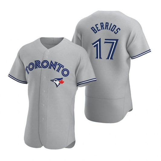 Toronto Blue Jays #17 Jose Berrios Gray Road Flex Base Player Jersey Baseball Jerseys