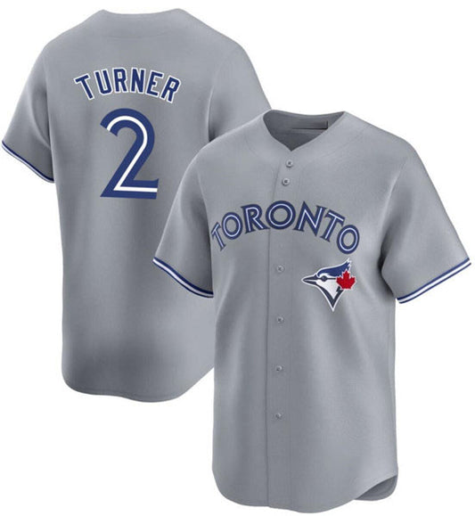Toronto Blue Jays #2 Justin Turner Gray Cool Base Stitched Baseball Jersey