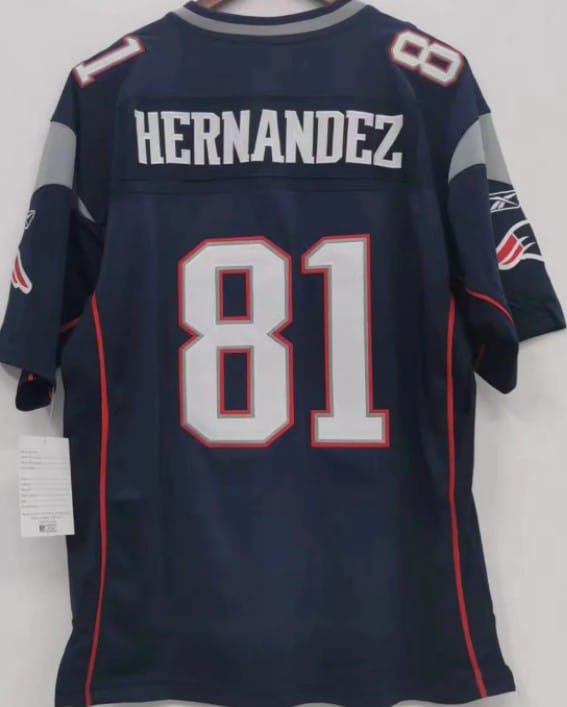 NE.Patriots #81 Aaron Hernandez Vintage Navy Game Player Jersey Stitched American Football Jerseys
