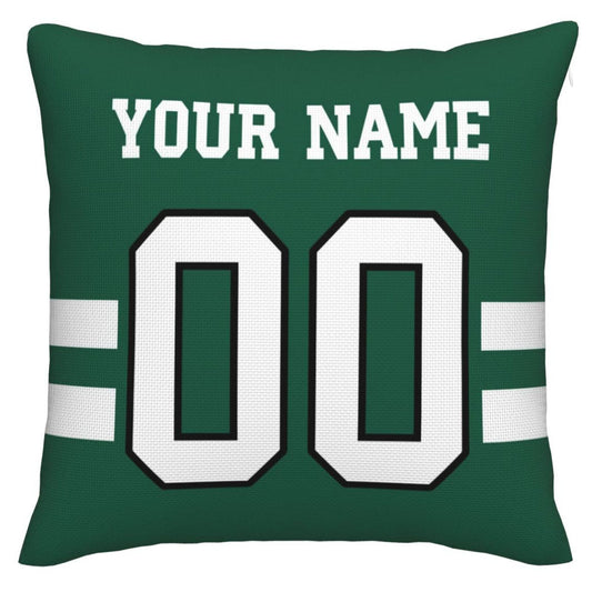 Custom NY.Jets Pillow Decorative Throw Pillow Case - Print Personalized Football Team Fans Name & Number Birthday Gift Football Pillows