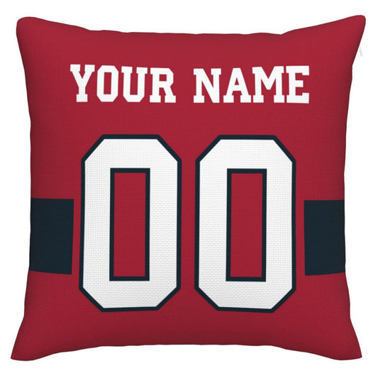 Custom H.Texans Pillow Decorative Throw Pillow Case - Print Personalized Football Team Fans Name & Number Birthday Gift Football Pillows