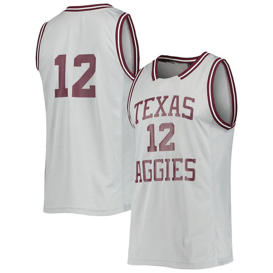 #12 T.A&M Aggies Reverse Retro Jersey Gray Stitched American College Jerseys