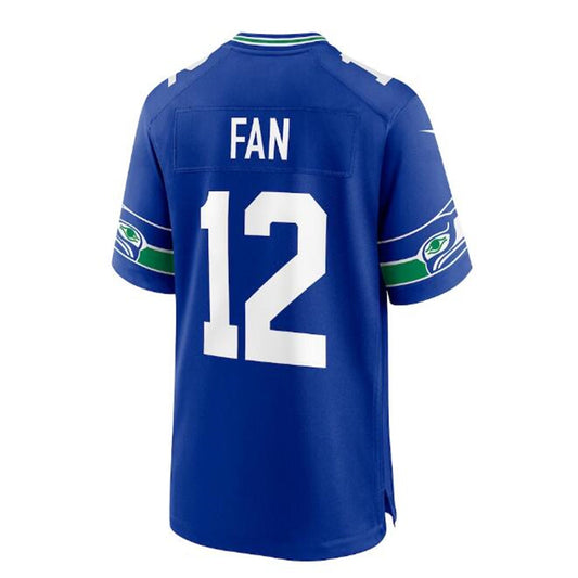 S.Seahawks #12th Fan Throwback Player Game Jersey - Royal Stitched American Football Jerseys