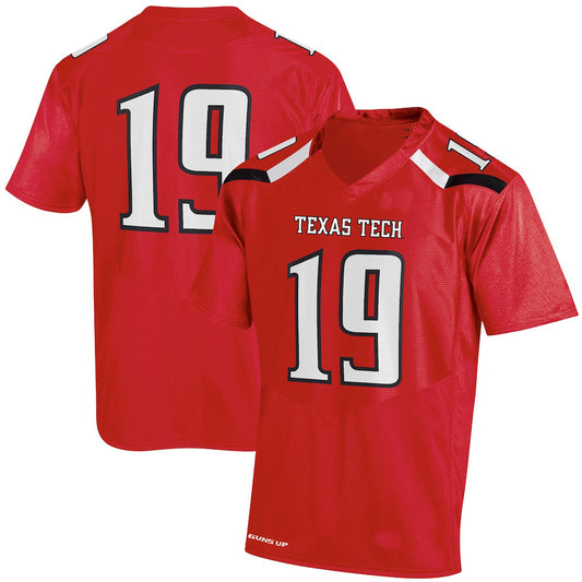 #19 T.Tech Red Raiders Under Armour Replica Jersey Red Stitched American College Jerseys