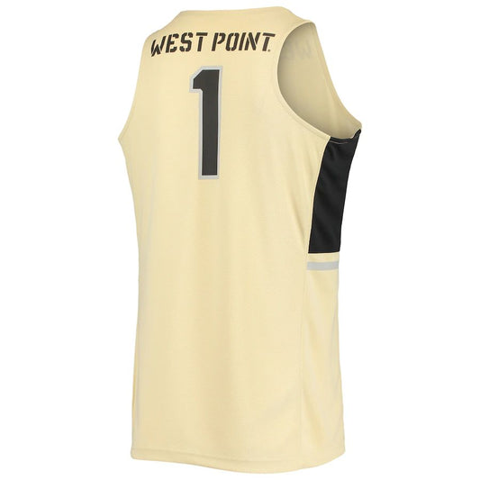 #1 A.Black Knights Replica Basketball Jersey Gold Stitched American College Jerseys