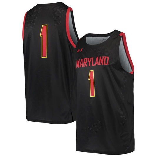 #1 M.Terrapins Under Armour College Replica Basketball Jersey Black Stitched American College Jerseys