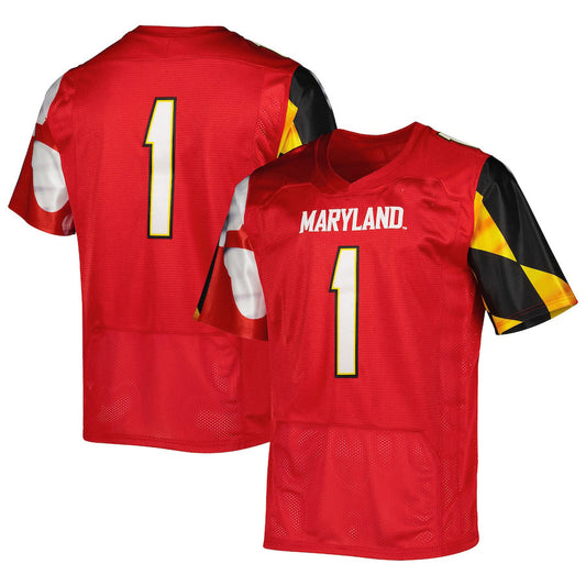 #1 M.Terrapins Under Armour Premier Limited Jersey Red Football Jersey Stitched American College Jerseys