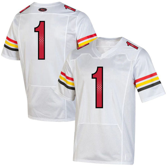 #1 M.Terrapins Under Armour Throwback Special Game Jersey White Football Jersey Stitched American College Jerseys