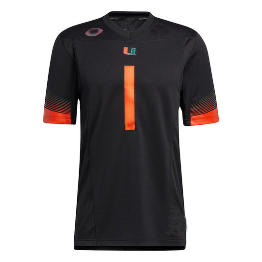 #1 M.Hurricanes Premier Strategy Jersey Black Football Jersey Stitched American College Jerseys