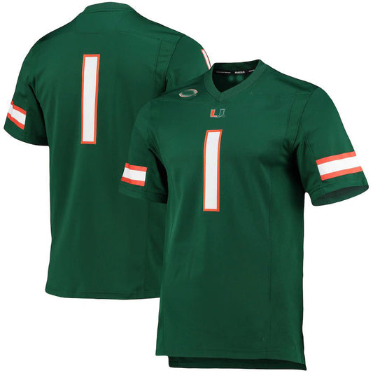 #1 M.Hurricanes Team Premier  Green Football Jersey Stitched American College Jerseys