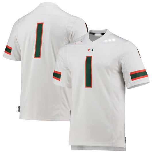 #1 M.Hurricanes  Team Premier White Football Jersey Stitched American College Jerseys